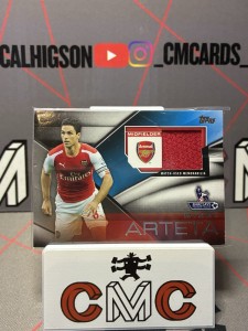 2014 Topps Premier Gold Mikel Arteta Match Worn Patch Arsenal *Damaged* for sale on Ebay
