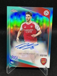 Declan Rice - Teal Auto /199 - Topps Chrome UCC - Arsenal for sale on Ebay