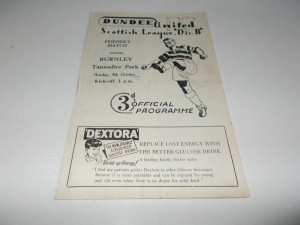 Dundee United  v  Burnley   54/55  FRIENDLY for sale on Ebay