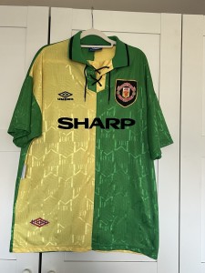 VINTAGE MAN UTD 1992/94 ORIGINAL AWAY SHIRT / TOP UMBRO SHARP MENS LARGE VGC for sale on Ebay