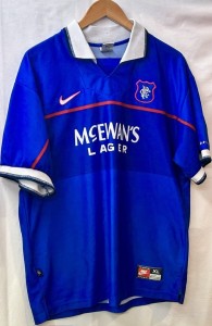 NIKE RANGERS FC Men's Blue Short Sleeve Football Shirt 1997-99 Size XL - CG C51 for sale on Ebay