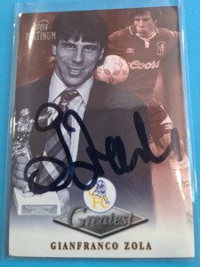 V RARE FUTERA PLATINUM- GIANFRANCO  ZOLA  - CHELSEA  22CT GOLD AUTO 18/20 for sale on Ebay