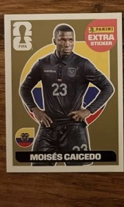 Panini FIFA World Cup 2026 Extra Sticker Moises Caicedo Gold Ecuador Chelsea for sale on Ebay
