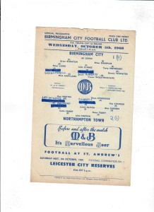 Birmingham City U18 v Northampton Town U18 (FA Youth Cup, 1st Rd) - 05/10/1960 for sale on Ebay