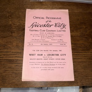 Leicester City V West Ham United  1946 1947 Football Programme for sale on Ebay