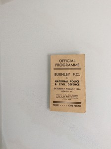 BURNLEY V NATIONAL POLICE AND DEFENCE 19.08.1944 FRIENDLY GAME MANY CLUB PLAYERS for sale on Ebay