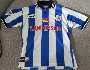 PUMA Sheffield Wednesday Home Shirt Blue Short Sleeves Di Canio 11  L for sale on Ebay