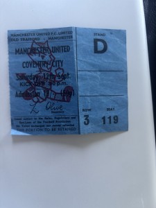 Manchester United v Coventry City 70/1 Ticket Stub for sale on Ebay