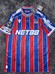 SIGNED CRYSTAL PALACE SHIRT 25/26 CONFERENCE LEAGUE WINNERS PROOF GLASNER  for sale on Ebay