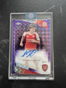Topps Chrome UCC 25/26 - Max Dowman - Auto - /75 - Rookie - Arsenal for sale on Ebay