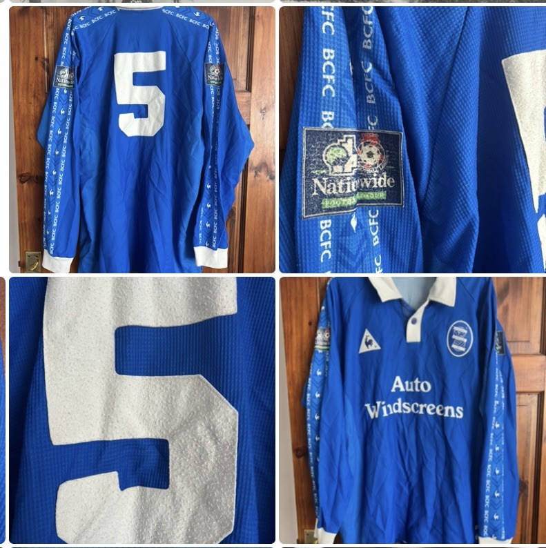 Birmingham City FC 1998/99 Match Worn Home Football Shirt Le Coq Sportif Player for sale on Ebay