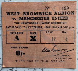 West Bromwich Albion v Manchester United Match Ticket 17/12/66 for sale on Ebay