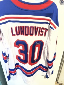 Henrik Lundqvist Autographed Fanatics Under Wraps Jersey Rangers HOF Goalie for sale on Ebay
