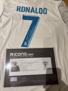 CR7 Ronaldo Real Madrid 2017/18 Home Handsigned Shirt Icons .com COA & Box for sale on Ebay