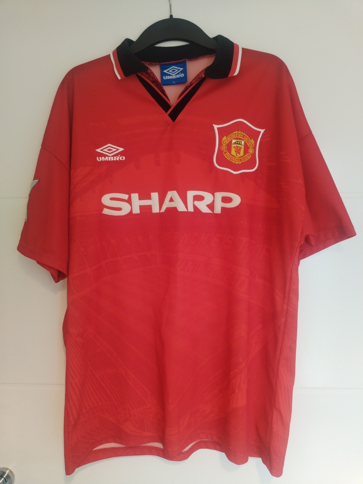 Umbro Manchester United Home Shirt 1994-96 Match Worn Champions League XL Rare  for sale on Ebay