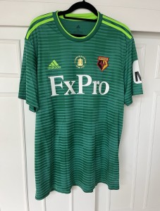Watford FC 2018/19 Away Shirt XL FA Cup Final Gold Emblem Adidas Excellent for sale on Ebay