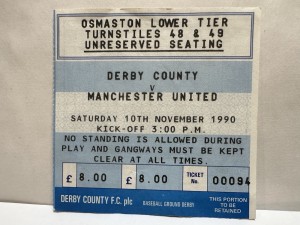 Derby County v Manchester United ticket stub 10/11/90 for sale on Ebay