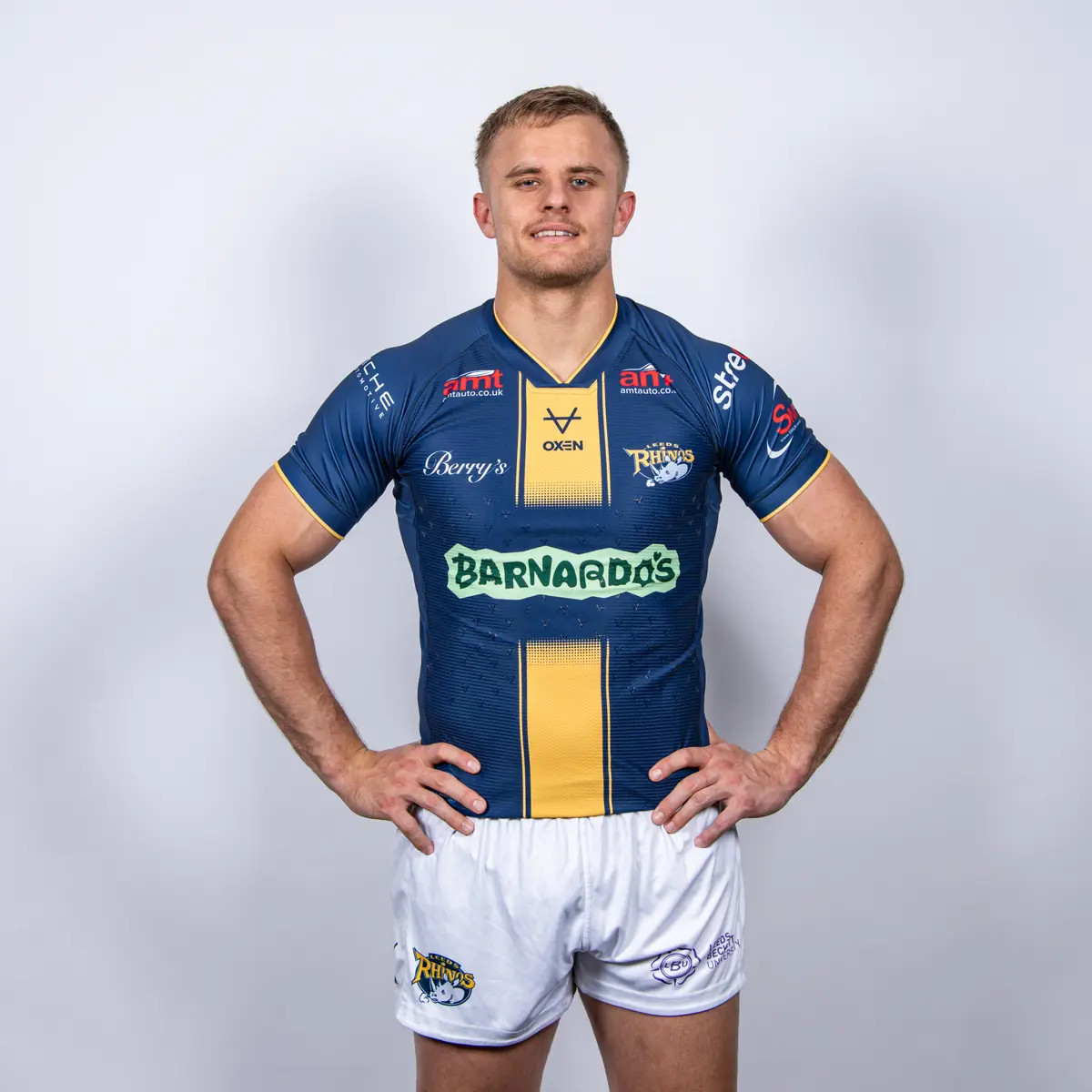 Leeds Rhinos Barnardos Rugby Shirt Oxen Blue Adult Cooper Jenkins Special Event for sale on Ebay
