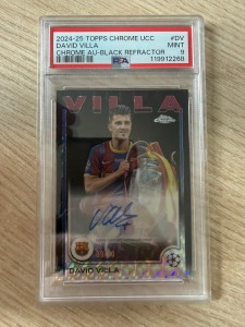 Topps UCC Chrome 24/25 PSA 9 Auto David Villa /10 Black FC Barcelona Legend for sale on Ebay