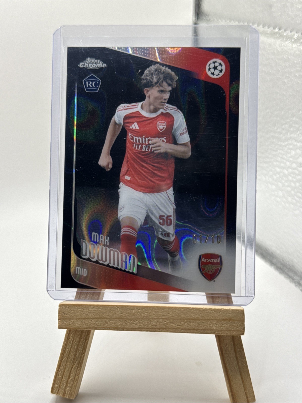 Max Dowman 01/10 Topps UCC Chrome Rookie Arsenal England Black Lava for sale on Ebay