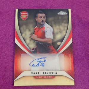Topps Chrome Arsenal 2025-26 Santi Cazorla Auto 1/1 Red & Gold Refractor Bookend for sale on Ebay