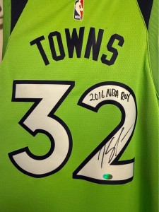 KARL ANTHONY TOWNS signed Auto Jersey 2016 RoY Knicks Wolves for sale on Ebay