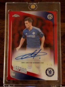 Eden Hazard Auto 1/5 Topps Chrome UEFA 2025/26 Chelsea Legend Red Autograph for sale on Ebay