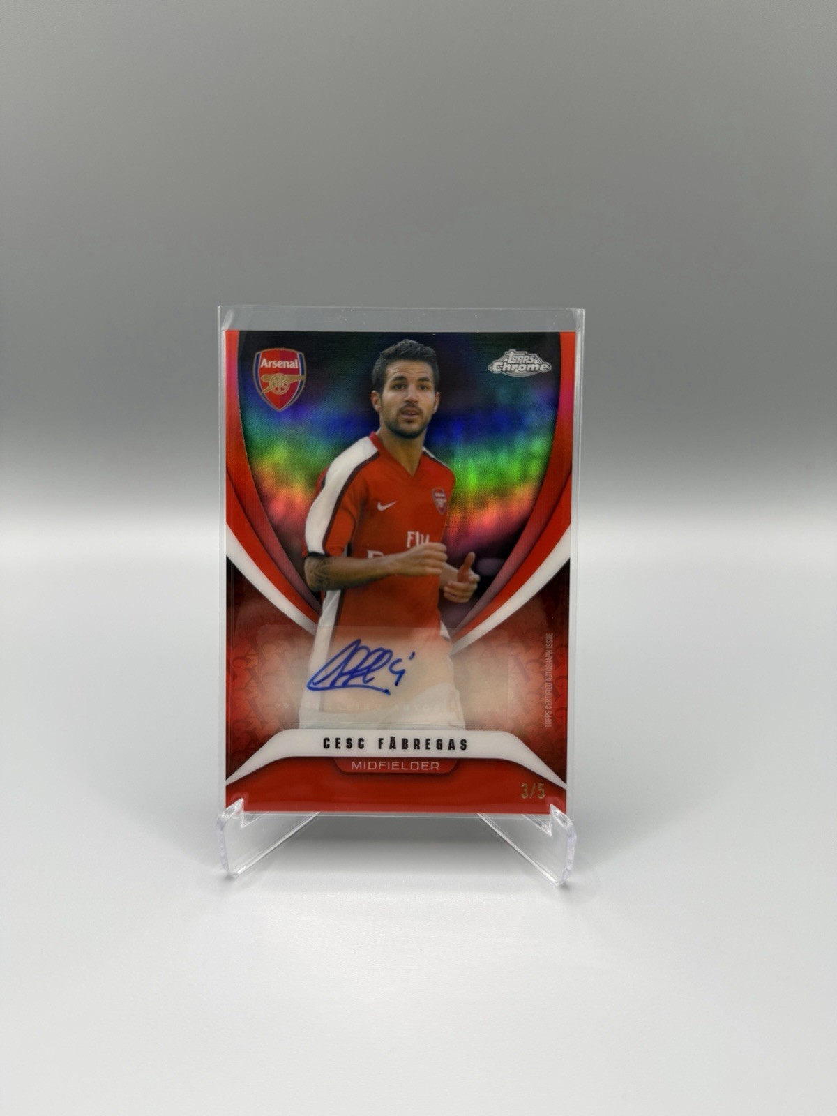 Stunning 2026 Topps Chrome Arsenal Cesc Fabregas Red Colour Match Auto /5 for sale on Ebay