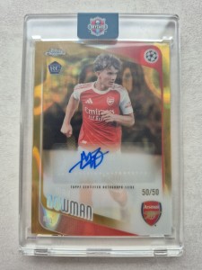 Topps Chrome UEFA Club Competitions 25/26 Max Dowman RC Auto 50/50 1/1 Arsenal  for sale on Ebay