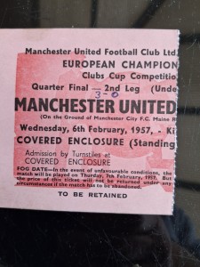 Ticket: 1956/7 Manchester United V Athletic Bilbao. European Cup. Q/Final for sale on Ebay
