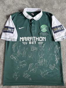 SIGNED HIBERNIAN SHIRT 15/16 SCOTTISH CUP WINNERS HIBS READ DESCRIPTION PROOF for sale on Ebay