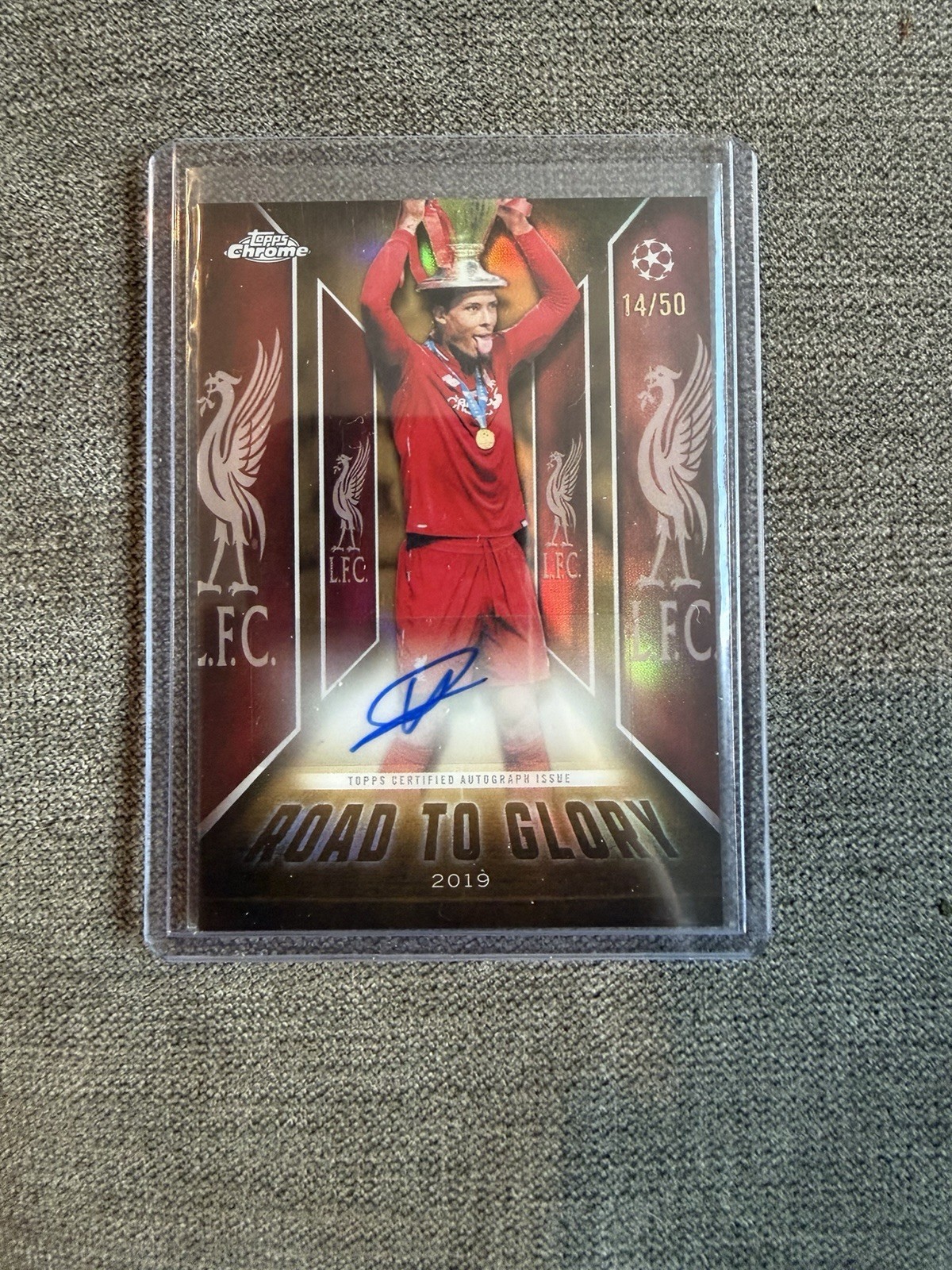 Vergil Van Dijk Topps Chrome UCC Road To Glory Auto /50 Liverpool Fc YNWA for sale on Ebay