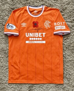 Rangers 25/26 Fourth Match Issued Poppy Shirt Tavernier 2 for sale on Ebay