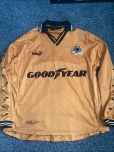 Wolverhampton Wanderers Wolves Long Sleeve 1998-2000 Home Shirt for sale on Ebay
