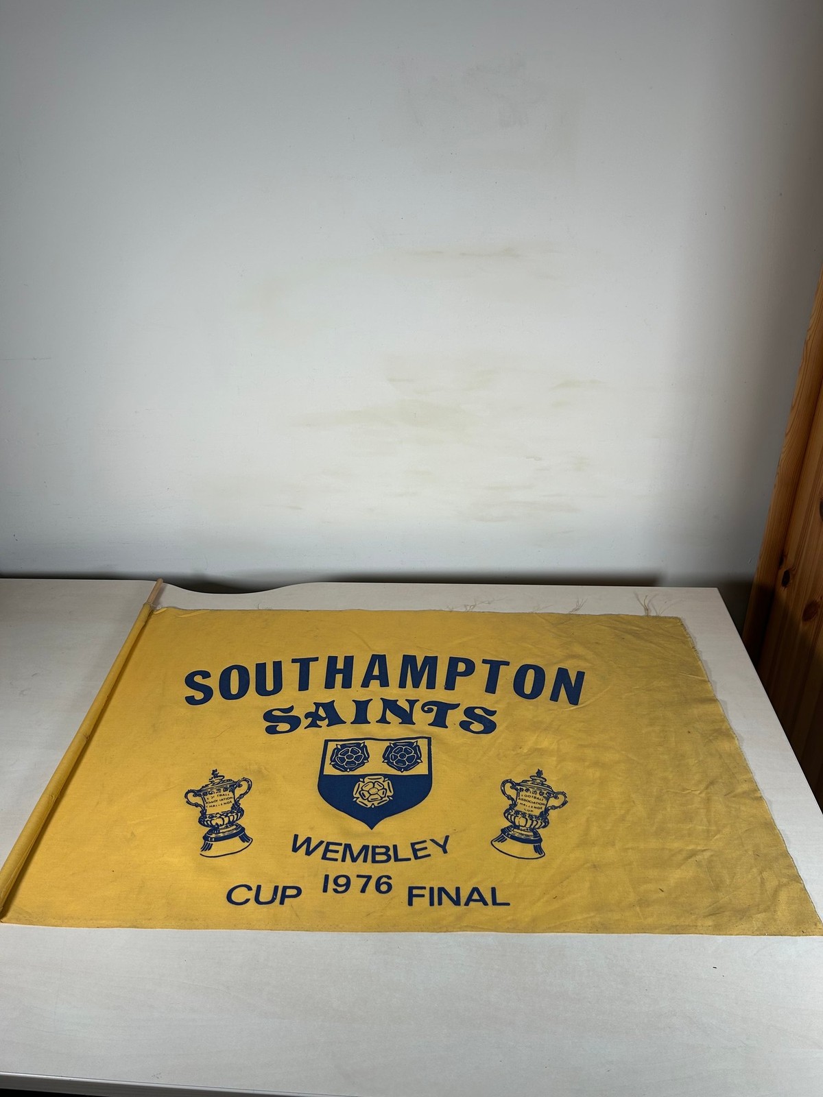 Southampton FA Cup Final 1976 Flag Yellow Blue Commemorative Merchandise for sale on Ebay
