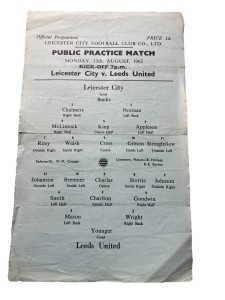 62/63 Leicester City v. Leeds United - Public Practise Match Monday 13th August. for sale on Ebay