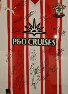 2025 Southampton FC Signed & framed Home Football Shirt by the whole team for sale on Ebay