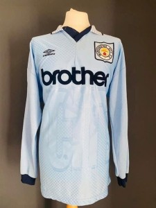 Manchester City Original 1995-96 Nicky Summerbee Long Sleeve Match Worn Shirt for sale on Ebay