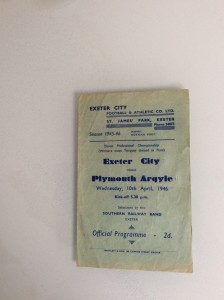 EXETER CITY V PLYMOUTH ARGYLE 10.04.1946 DEVON CHAMPIONSHIP SEMI FINAL GAME for sale on Ebay