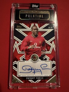 Topps Palatial Manchester United Dwight Yorke Auto /5 Relic Card for sale on Ebay