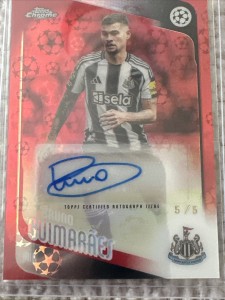Bruno Guimaraes Topps Chrome LOGOFRACTOR/5 Auto Newcastle United  BOOKEND for sale on Ebay