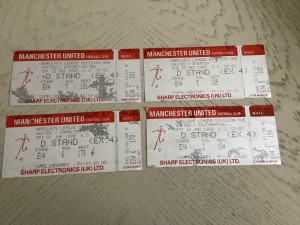 4 x Manchester United  home ticket stubs 1987/ 1988 for sale on Ebay