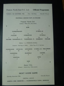 PRESTON NORTH END  v  Aston Villa   60/1   FL Cup . for sale on Ebay