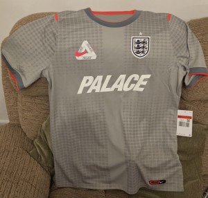 Nike x Palace England Football Pre Match Top Pewter Grey Large BNWT In Hand for sale on Ebay