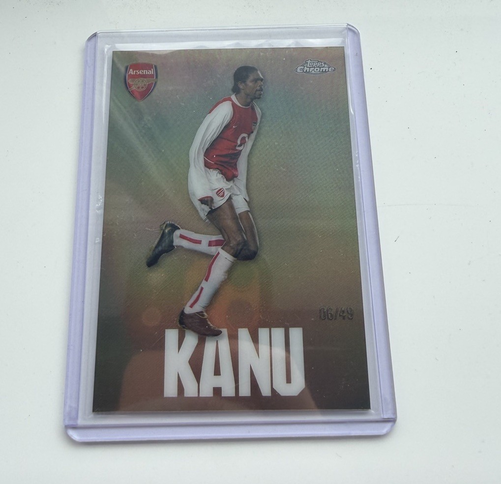 Topps Arsenal Chrome Kanu is Yours Gold Case Hit  /49 for sale on Ebay