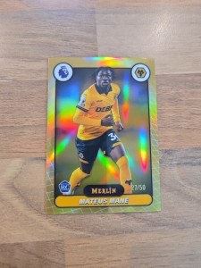 2026 Topps Merlin Premier League Mateus Mane RC gold Refractor 27/50 Wolves for sale on Ebay
