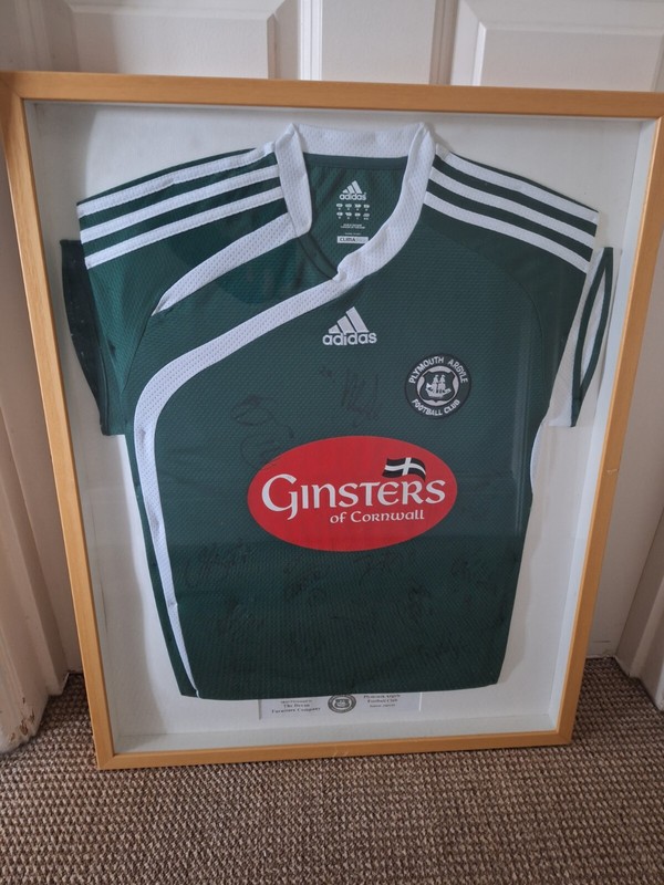 Plymouth Argyle Signed And Professionally Framed Shirt 2009/2010 for sale on Ebay