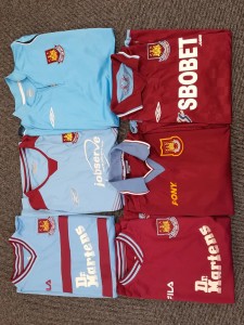 Official West Ham United Shirt Bundle x6 Home Away Umbro Fila Reebok Mixed Sizes for sale on Ebay