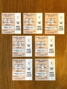 Complete Set of England 1966 World Cup Tickets, All 6 Matches at Wembley & Final for sale on Ebay