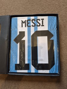 World Cup Icons COA authenticated Lionel Messi Argentina Shirt In Unopened Box for sale on Ebay